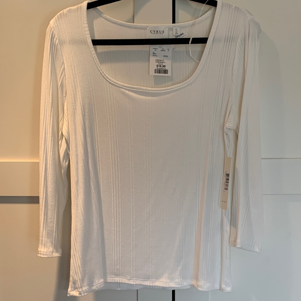 Cyrus Square Neck 3/4 Sleeve Women's Top NWT!